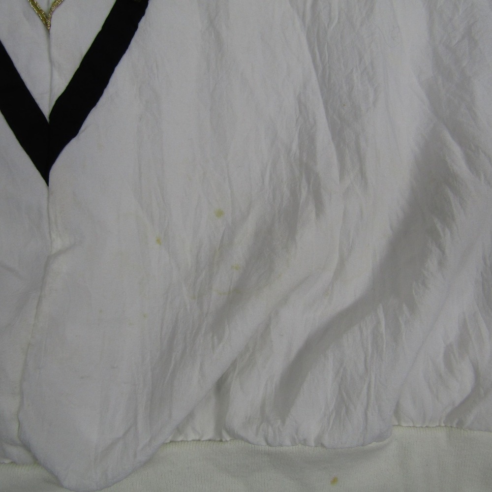 Vintage Remo II Sweatshirt Womens Large White V Stripe Pullover Made USA 80s - Picture 5 of 8
